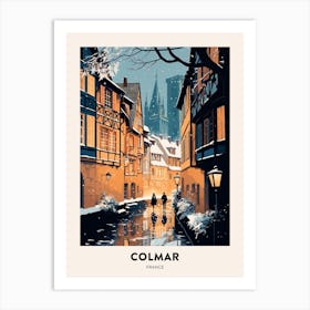 Winter Night  Travel Poster Colmar France 2 Art Print