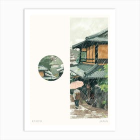 Kyoto Japan 3 Cut Out Travel Poster Art Print