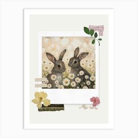 Scrapbook Bunnies Fairycore Painting 6 Art Print