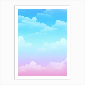 Blue And Pink Sky With Clouds Art Print