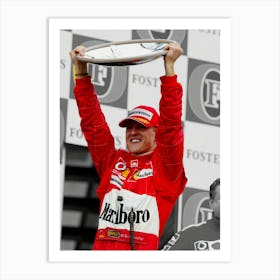 Ferrari Driver Michael Schumacher Of Germany Celebrates Art Print