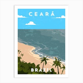 Ceara, Brazil — Retro travel minimalist poster Art Print