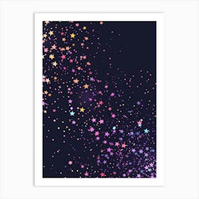 Stars On A Black Background Art Print