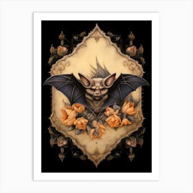 Bat Vintage Illustration 3 Art Print