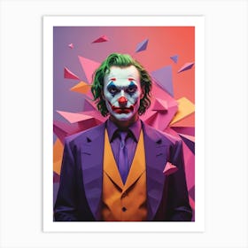 Joker Portrait Low Poly Geometric (9) Art Print