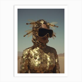 cosmic portrait of a woman beekeeper in the desert 1 Art Print