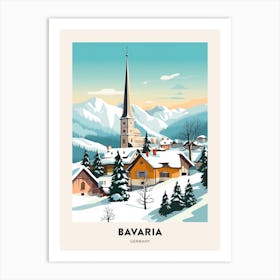 Vintage Winter Travel Poster Bavaria Germany 4 Art Print