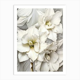 White Flowers 1 Art Print