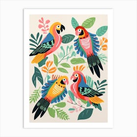 Folk Style Bird Painting Macaw 4 Art Print