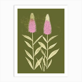 Pink & Green Prairie Clover 1 Art Print