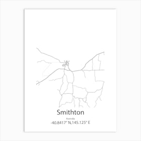 Smithton,Australia Minimalist Map Art Print