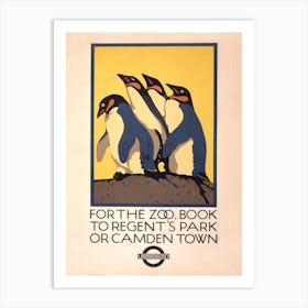 For The Zoo, Book To Regent'S Park Or Camden Town Underground, C Paine Art Print