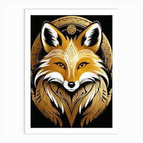 Golden Fox art painting 1 Art Print