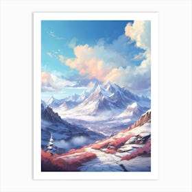 Snowy Mountains Art Print