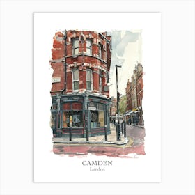 Camden London Borough   Street Watercolour 4 Poster Art Print