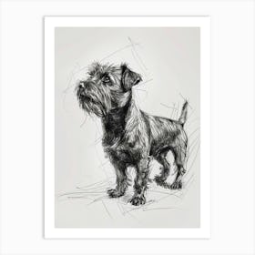 Glen Of Imaal Terrier Dog Charcoal Line 3 Art Print