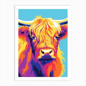 Colour Pop Highland Cow 2 Art Print