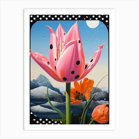 Surreal Florals Tulip 4 Flower Painting Art Print