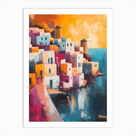 Mykonos Modern style poster Art Print