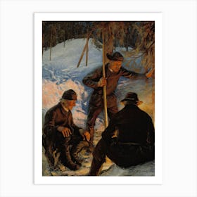 Lumberjacks Around A Campfire (1893), Pekka Halonen Art Print