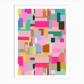 Mid Century Colorful Geometric | 01 Art Print