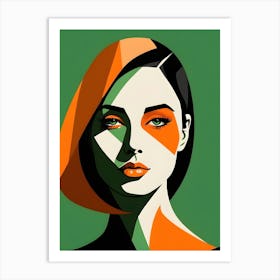 Geometric Woman Portrait Pop Art (87) Art Print