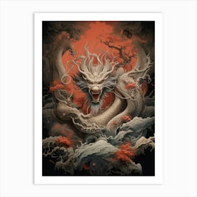 Chinese Calligraphy  Dragon 7 Art Print