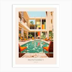 Monterrey, Mexico 1 Midcentury Modern Pool Poster Art Print