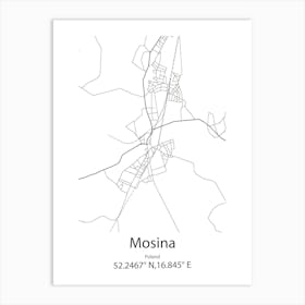 Mosina,Poland Minimalist Map Art Print