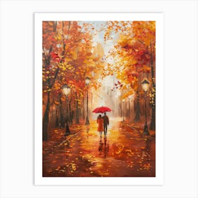 Couple Walking In The Rain 6 Art Print