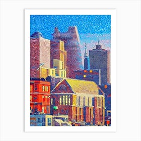 Bridgeport, City Us  Pointillism Art Print
