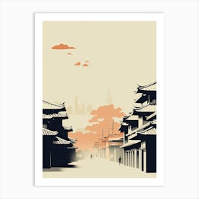 Asian City Background Art Print