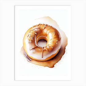 Dulce De Leche Donut Cute Neon 1 Art Print