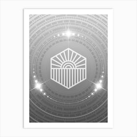 Geometric Glyph in White and Silver with Sparkle Array n.0332 Art Print
