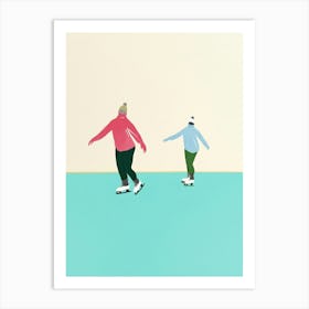 Ice Skating Illustration Art Print