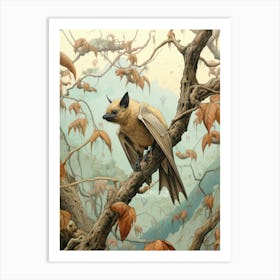 Straw Colored Fruit Bat Painting 5 Art Print