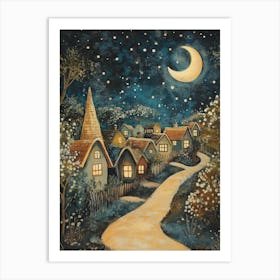 Night In The Village Art Print