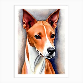 Ibizan Hound 2 Watercolour Dog Art Print