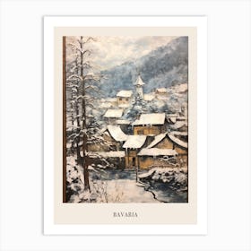 Vintage Winter Painting Poster Bavaria Germany 3 Art Print