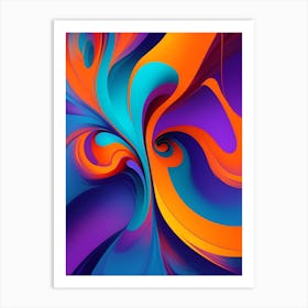 Abstract Colorful Waves Vertical Composition 81 Art Print