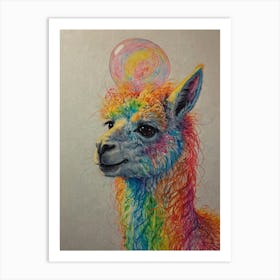 Rainbow Llama 8 Art Print