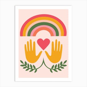 Rainbow Hands Art Print