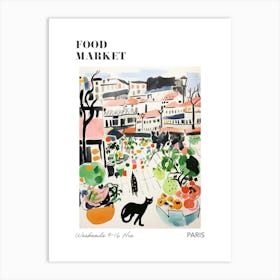 The Food Market In Paris 2 Illustration Poster Art Print