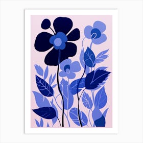 Blue Flower Illustration Lilac 4 Art Print