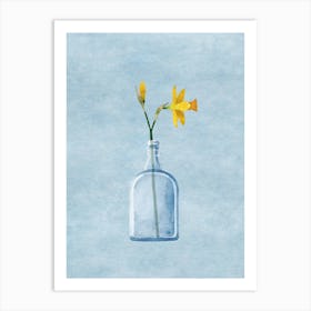 Daffodil In A Bottle Art Print
