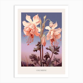 Floral Illustration Columbine 4 Poster Art Print