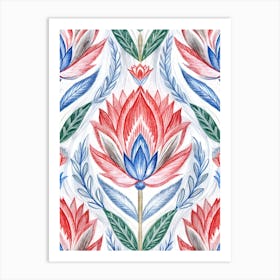 Lotus Flower Pattern 1 Art Print