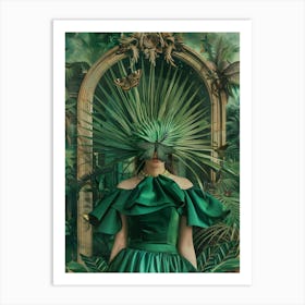 Woman In A Green Dress 2 Art Print