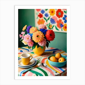 Flowers On A Table Art Print