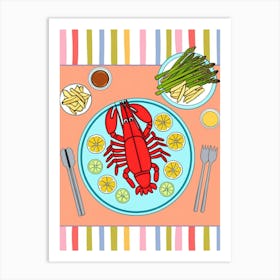 Lobster On A Plate 2 Art Print